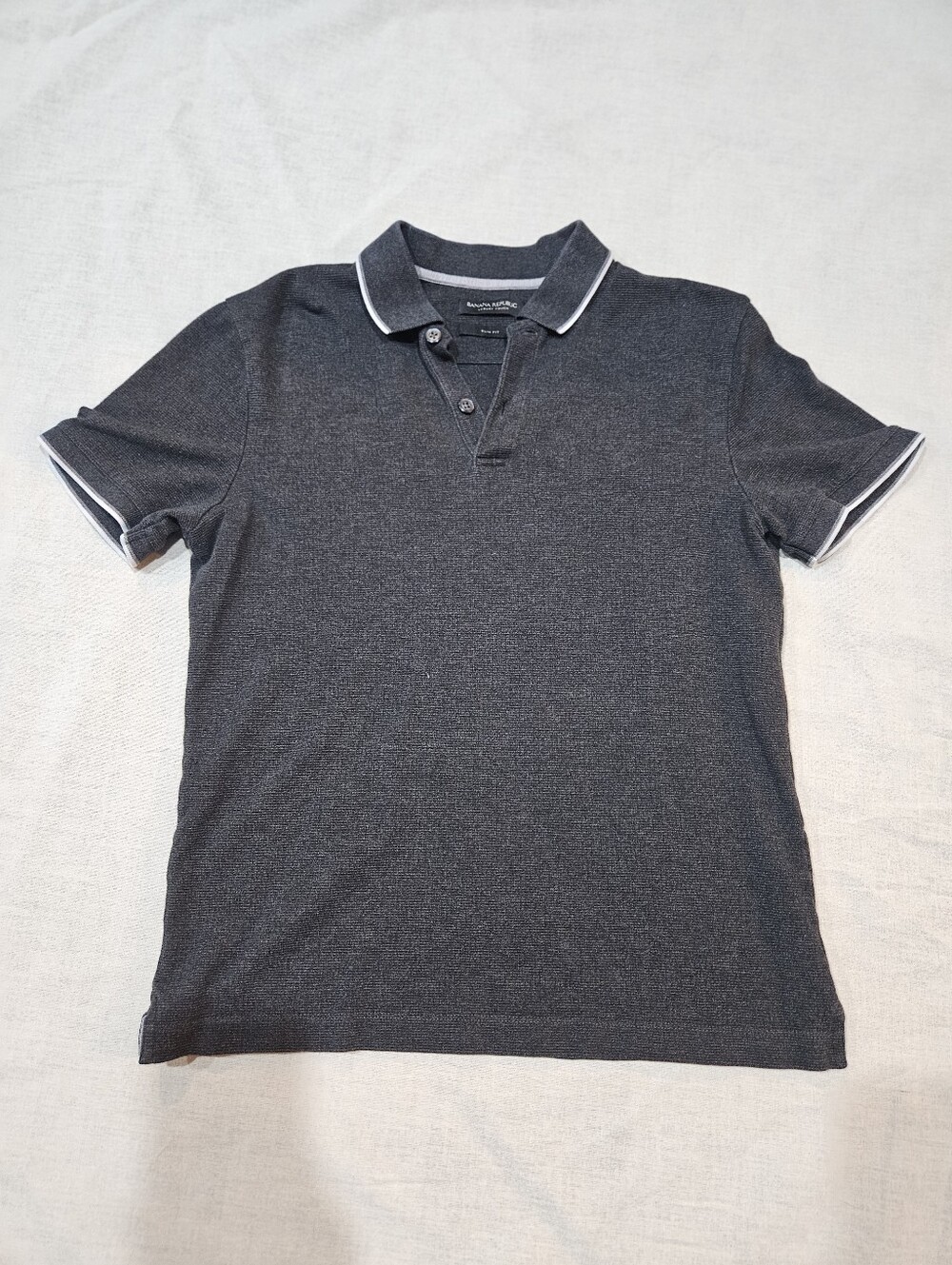 Banana Republic Charcoal Polo with White Trim